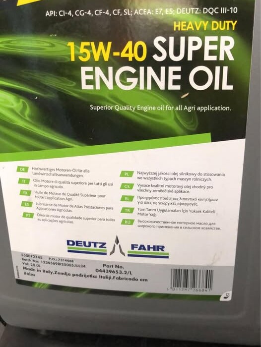 Ulei motor Deutz 15w40