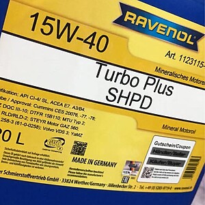 Ulei Ravenol Turbo Plus SHPD 15w40
