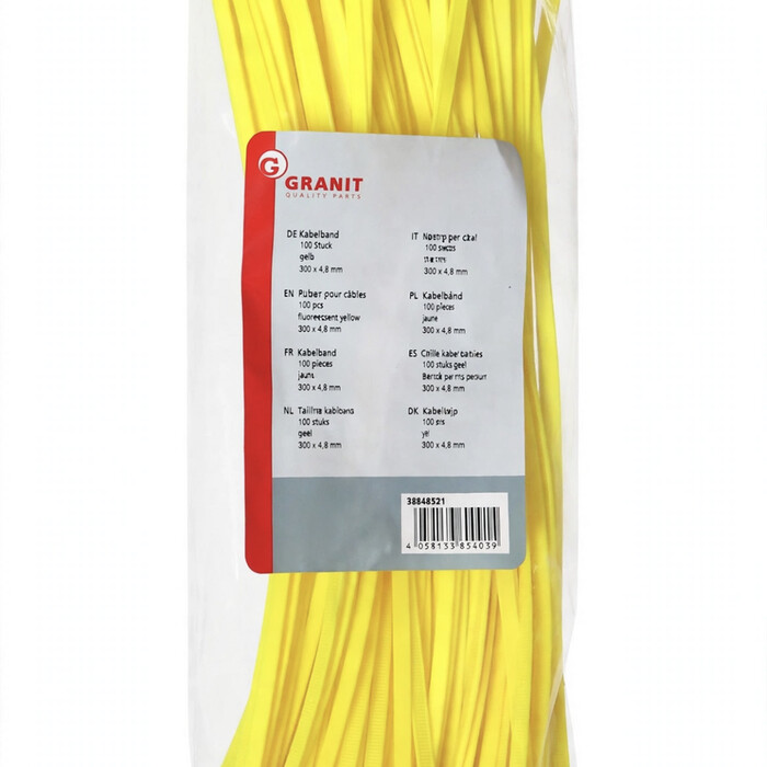 Colier plastic 300x4.8 -galbene , set 100buc